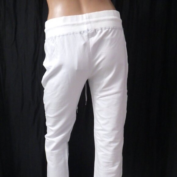 NWT BCBG sz MED LG XL 95% cotton WHITE WITH OMBRE GLITTER LOGO 2PC TRACKSUIT - Picture 6 of 16